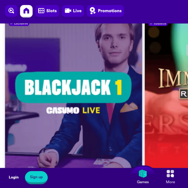Casumo Casino live blackjack