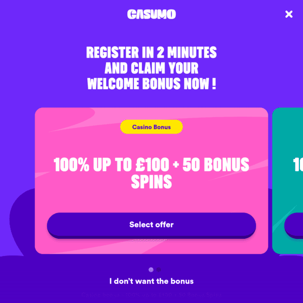 Casumo Casino registration bonus